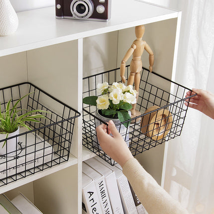 2pcs Wire Storage Basket Durable Metal Kitchen Cabinet Pantry Office Organiser