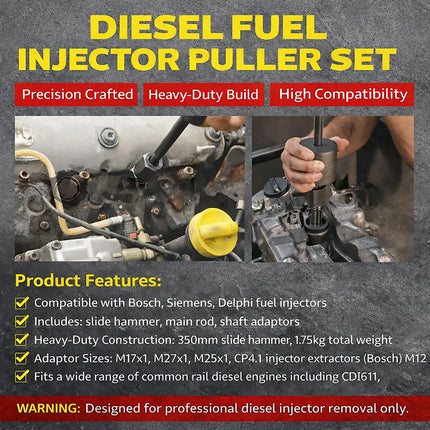 8Pcs Mercedes Diesel Injector Extractor Set Fuel Injector Puller Engine Repair