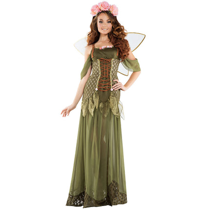 Halloween Green Fairy Princess Costume Flower Dress Up Outfit for Girls