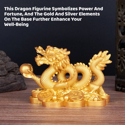 Money Dragon Figurine Decoration Resin Wealth for Home Office Desktop Decor Use
