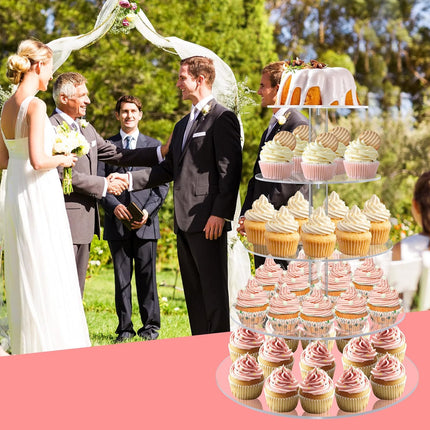 5-Tier Acrylic Cupcake Display Stand Clear Round Tower for Party Wedding Events