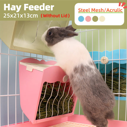 Rabbit Guinea Pig Hay Feeder Rack Internal External Fixed Grass Feeding Basin