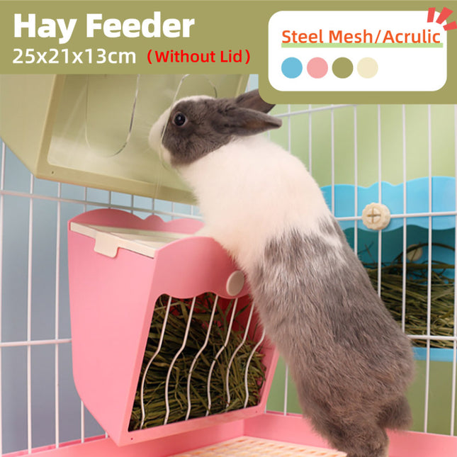 Rabbit Guinea Pig Hay Feeder Rack Internal External Fixed Grass Feeding Basin