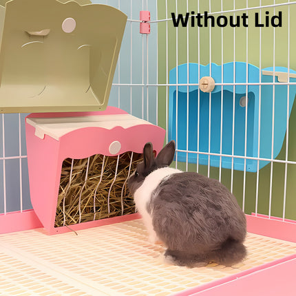 Rabbit Guinea Pig Hay Feeder Rack Internal External Fixed Grass Feeding Basin