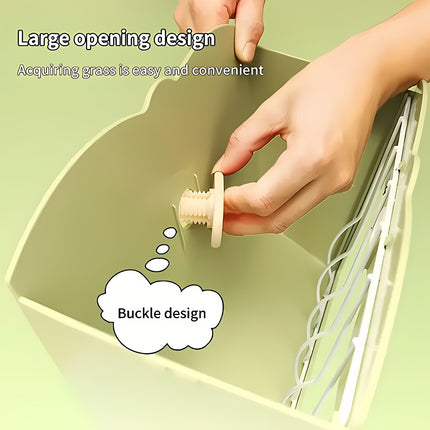 Rabbit Guinea Pig Hay Feeder Rack Internal External Fixed Grass Feeding Basin