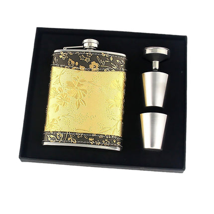 8oz Stainless Steel Wine Flask Portable Flat Metal Outdoor Bottle Gift Set Use