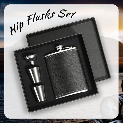 8oz Stainless Steel Wine Flask Portable Flat Metal Outdoor Bottle Gift Set Use