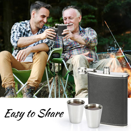 8oz Stainless Steel Wine Flask Portable Flat Metal Outdoor Bottle Gift Set Use