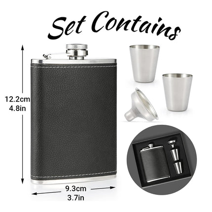 8oz Stainless Steel Wine Flask Portable Flat Metal Outdoor Bottle Gift Set Use