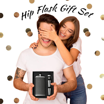 8oz Stainless Steel Wine Flask Portable Flat Metal Outdoor Bottle Gift Set Use