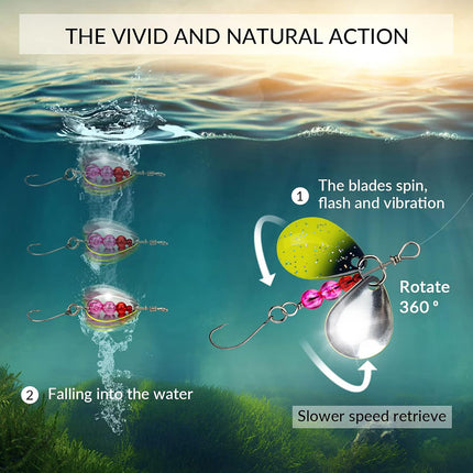 2.2g Spinner Baits Fishing Lures Kit for Trout Bass Freshwater Fishing Tackle