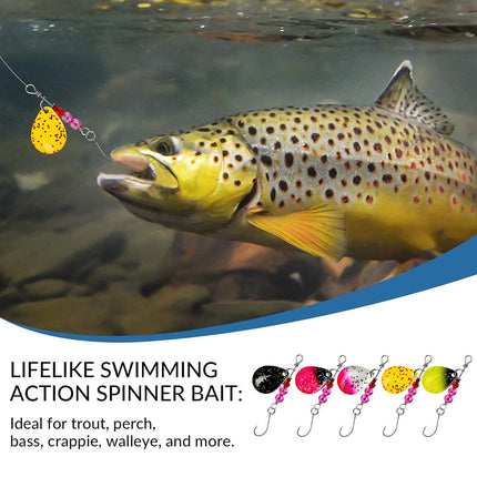 2.2g Spinner Baits Fishing Lures Kit for Trout Bass Freshwater Fishing Tackle