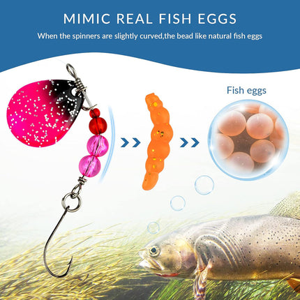 2.2g Spinner Baits Fishing Lures Kit for Trout Bass Freshwater Fishing Tackle