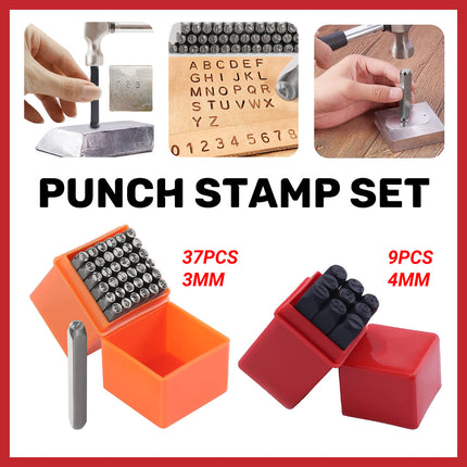 Punch Stamp Set 3/4MM Steel Letter Number Stamping Tool Kit Durable Sturdy
