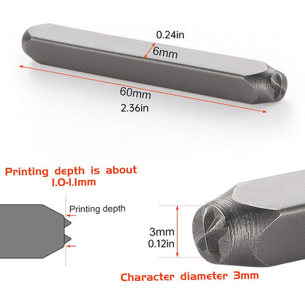 Punch Stamp Set 3/4MM Steel Letter Number Stamping Tool Kit Durable Sturdy