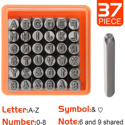 Punch Stamp Set 3/4MM Steel Letter Number Stamping Tool Kit Durable Sturdy