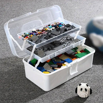 Translucent Three Layer Toolbox Multifunctional Folding Storage Box Organizer