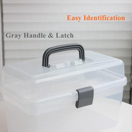 Translucent Three Layer Toolbox Multifunctional Folding Storage Box Organizer