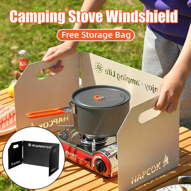 Outdoor Camping Tri Fold Board Portable Folding Windproof Windshield Protector