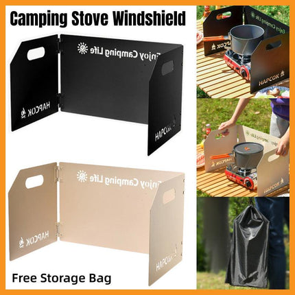 Outdoor Camping Tri Fold Board Portable Folding Windproof Windshield Protector