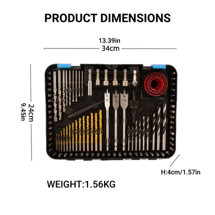 100Pcs MultiFunctional Drill Bit Set Woodworking Carpenter Tools For DIY Use