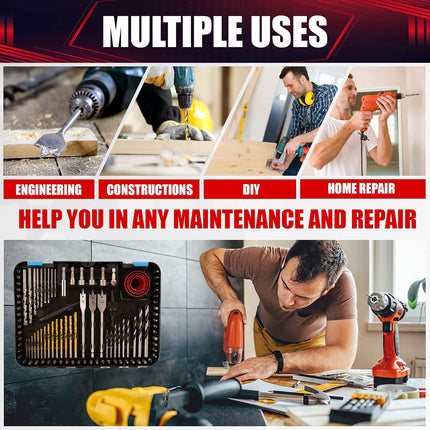 100Pcs MultiFunctional Drill Bit Set Woodworking Carpenter Tools For DIY Use