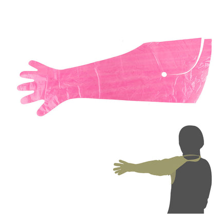 50pcs Clear Long Arm Glove Plastic Farm Glove Disposable Vet Glove Midwifery