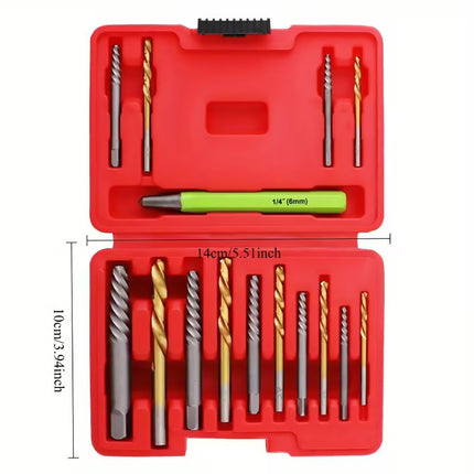 15Pcs Multi Function Drill Bit Stripped Screw Extractor Bolt Screw Remover Set
