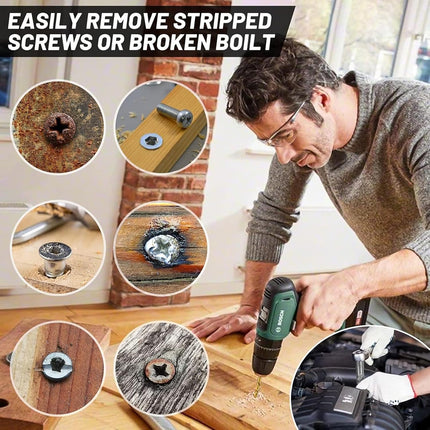 15Pcs Multi Function Drill Bit Stripped Screw Extractor Bolt Screw Remover Set