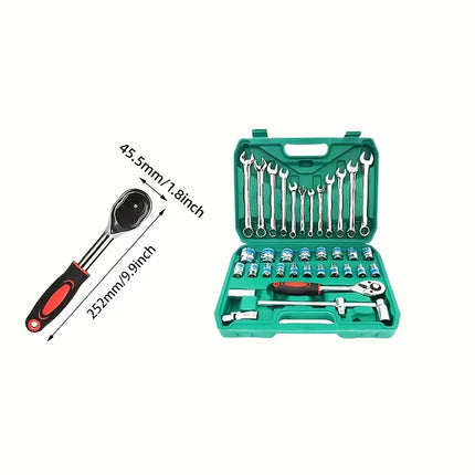 37Pcs Car Repair Wrench Socket Tool Set Automotive Garage Professional Mechanic