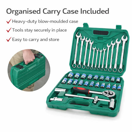 37Pcs Car Repair Wrench Socket Tool Set Automotive Garage Professional Mechanic