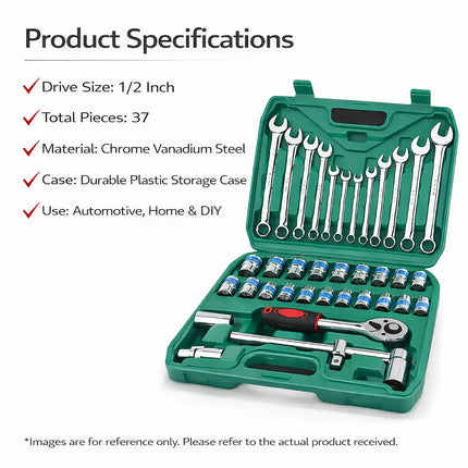 37Pcs Car Repair Wrench Socket Tool Set Automotive Garage Professional Mechanic