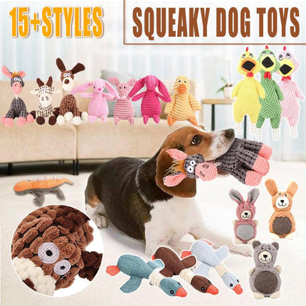 Squeaky Dog Toys Puppy Pet Chew Rope Squeaker Crinkle Rope Plush Toy Teething Au - Aimall