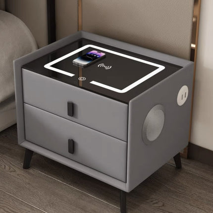 Smart Bedside Table Modern Multi Functional Storage Cabinet Nightstand Organizer
