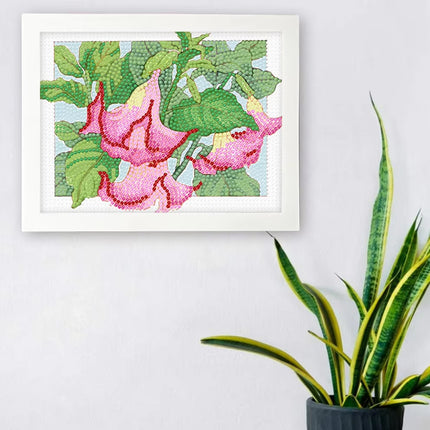 Framed DIY Diamond Painting With Flowers Materials Kit Students Educational Toys