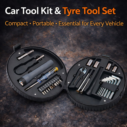 29 Piece Tire Shape Tool Set Household Hardware Kit Creative Gift Car Man Tools