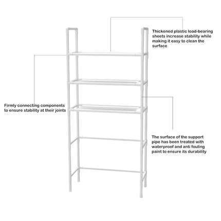 Kitchen Bathroom Floor Standing Storage Rack Multi Layer Sturdy Waterproof