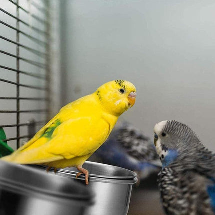 2X 4/5/6Cm Parrot Pet Stainless Steel Food Water Bowl Bird Feeder Crate Cage Aimall