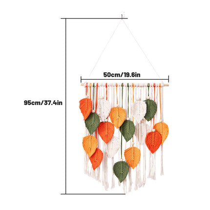 Hand Woven Leaf Tapestry Bohemian Home Decor Wall Hanging Durable Cotton Use