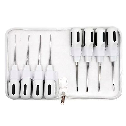 8Pcs/Set Dental Elevator Instrument Set Stainless Steel Luxating Kit With Handle