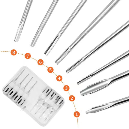 8Pcs/Set Dental Elevator Instrument Set Stainless Steel Luxating Kit With Handle