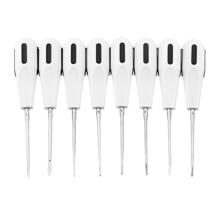 8Pcs/Set Dental Elevator Instrument Set Stainless Steel Luxating Kit With Handle