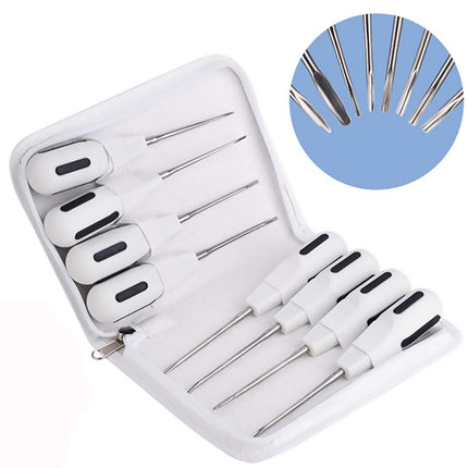 8Pcs/Set Dental Elevator Instrument Set Stainless Steel Luxating Kit With Handle
