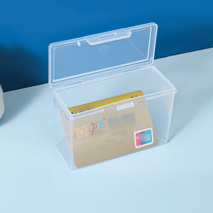 10PCS Card Storage Box Transparent Plastic Holder ID Business Card Organizer