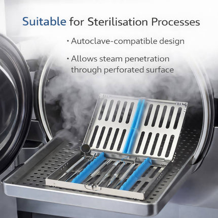 10 Piece Stainless Steel Dental Sterilizer Tool Case For Dentist Autoclave Use