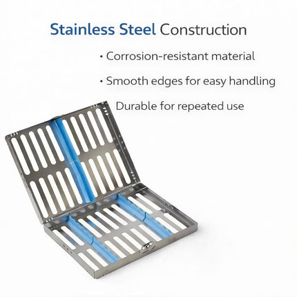10 Piece Stainless Steel Dental Sterilizer Tool Case For Dentist Autoclave Use