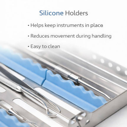 10 Piece Stainless Steel Dental Sterilizer Tool Case For Dentist Autoclave Use