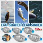 Egg Shaped Fishing Lead Sinker Plastic Core Raft Pole Weight Tackle Accessories