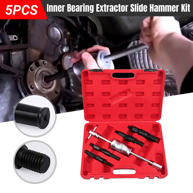 5PCS Inner Hole Bearing Extractor Slide Hammer Kit for Car Moto Repair Removal