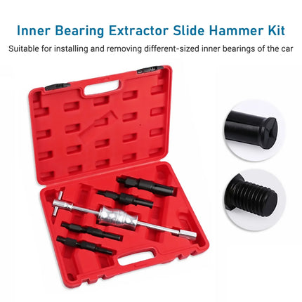 5PCS Inner Hole Bearing Extractor Slide Hammer Kit for Car Moto Repair Removal